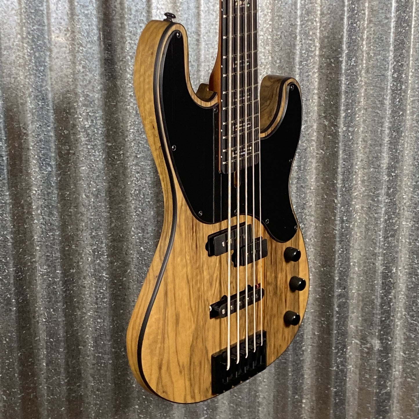 Schecter Model-T 5 Exotic 5 String Bass Natural Satin Black Limba Used