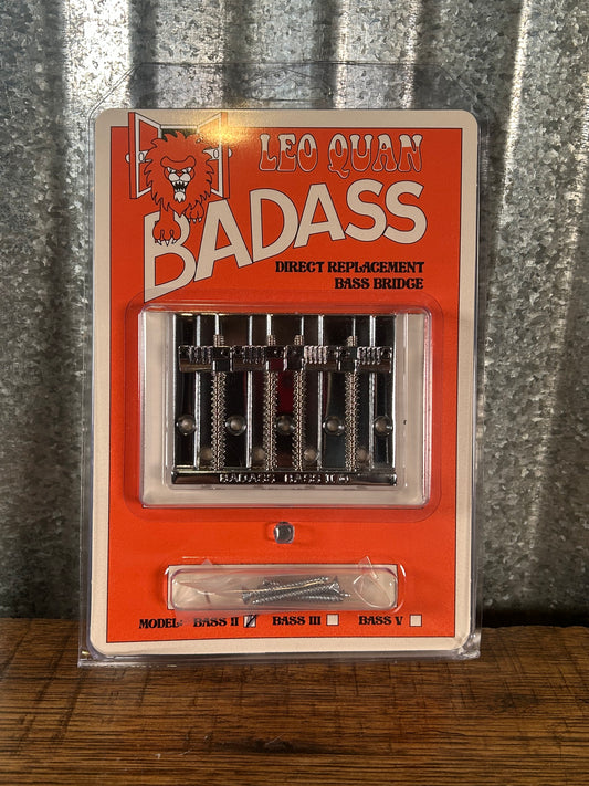 Leo Quan Badass II 4 String Bass Bridge Grooved Saddles Chrome BB-3342-010