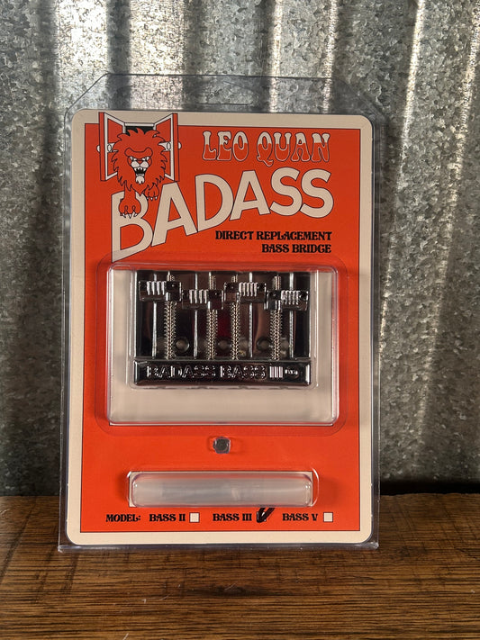 Leo Quan Badass III 4 String Bass Bridge Grooved Saddles Chrome BB-3343-010