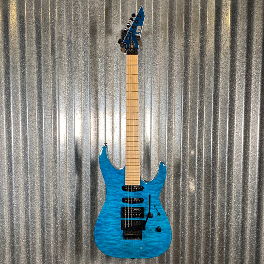ESP LTD MH-203QM See Thru Blue Quilt Top Guitar MH203QMSTB #0106 Used
