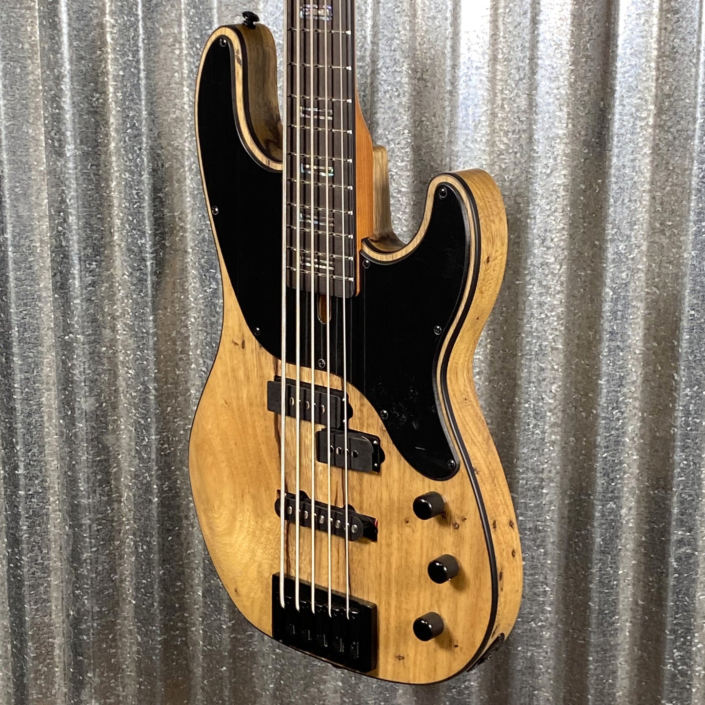 Schecter Model-T 5 Exotic 5 String Bass Natural Satin Black Limba #1199