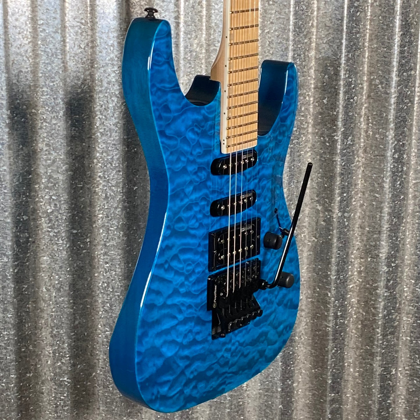 ESP LTD MH-203QM See Thru Blue Quilt Top Guitar MH203QMSTB #2634 Used