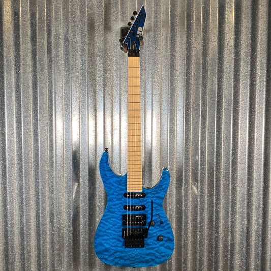ESP LTD MH-203QM See Thru Blue Quilt Top Guitar MH203QMSTB #2634 Used