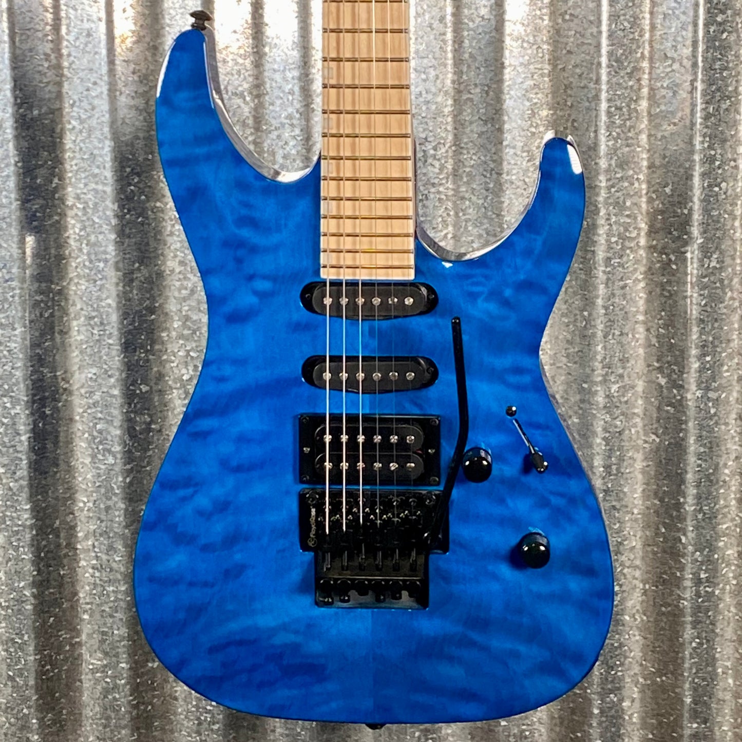 ESP LTD MH-203QM See Thru Blue Quilt Top Guitar MH203QMSTB #0337 Used