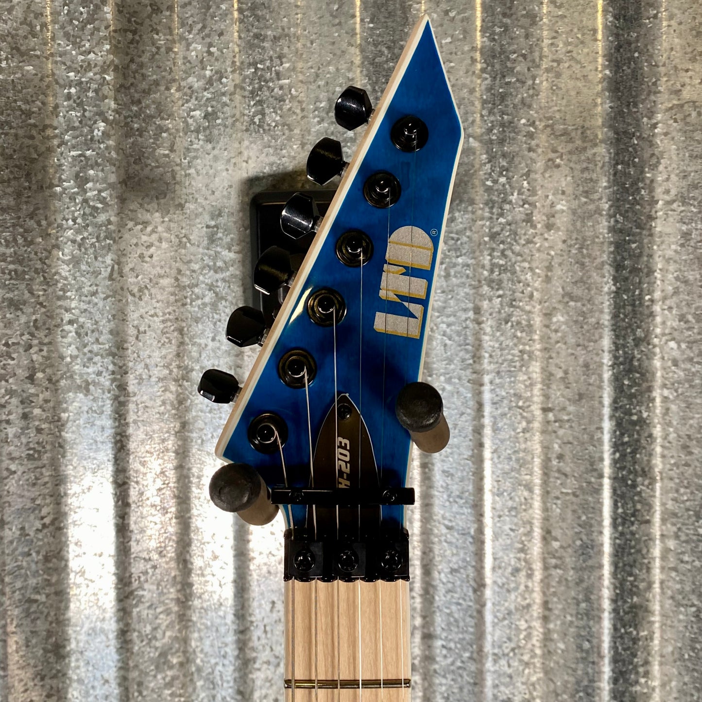ESP LTD MH-203QM See Thru Blue Quilt Top Guitar MH203QMSTB #0337 Used