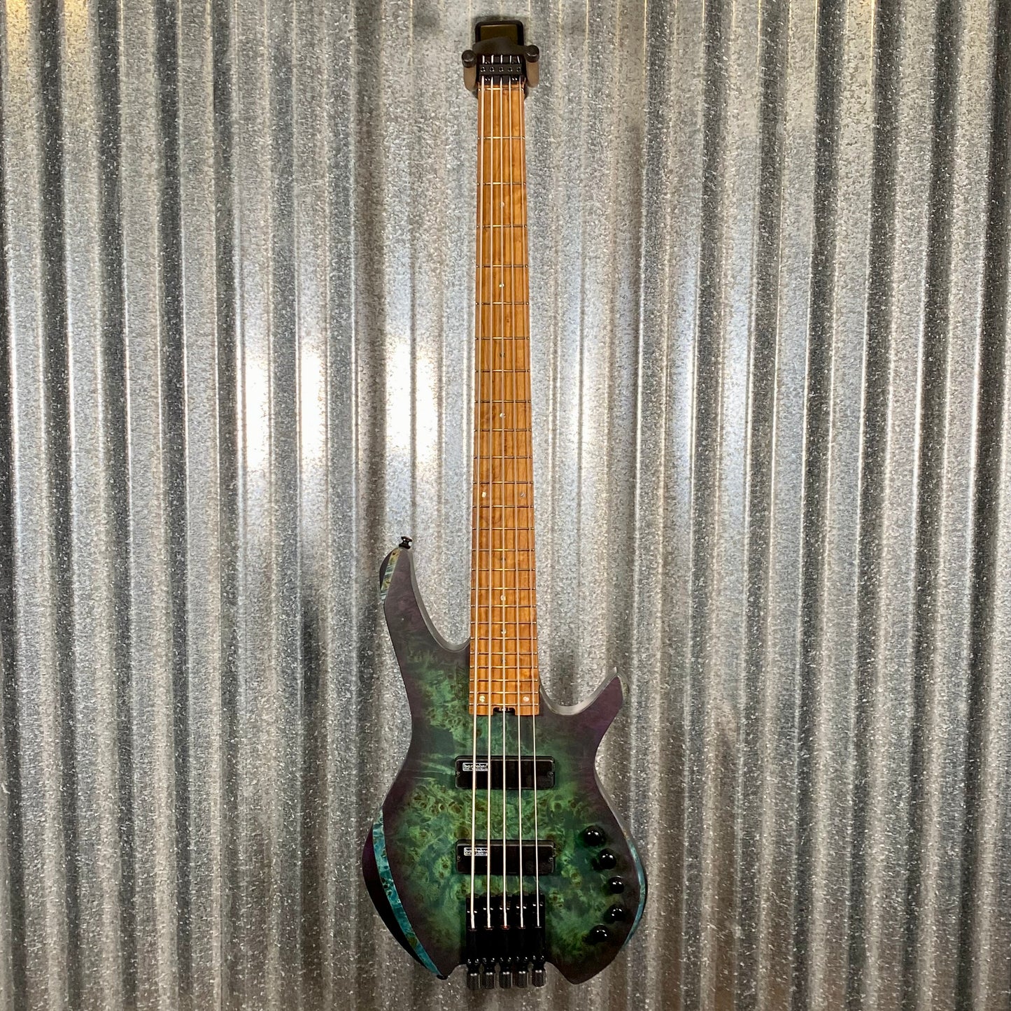 Cort Artisan Series Space Headless 5 String Bass Star Dust Green SPACE5SDG & Bag #4272