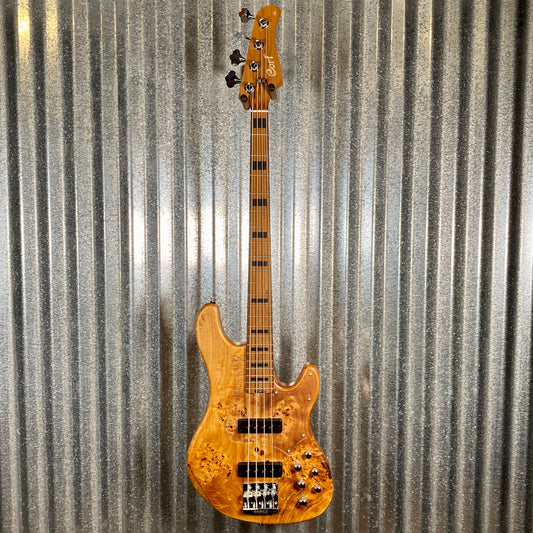 Cort GB Modern 4 String Bass Open Pore Vintage Natural Burl GBMODERN4OPVN & Bag #4057 Blem