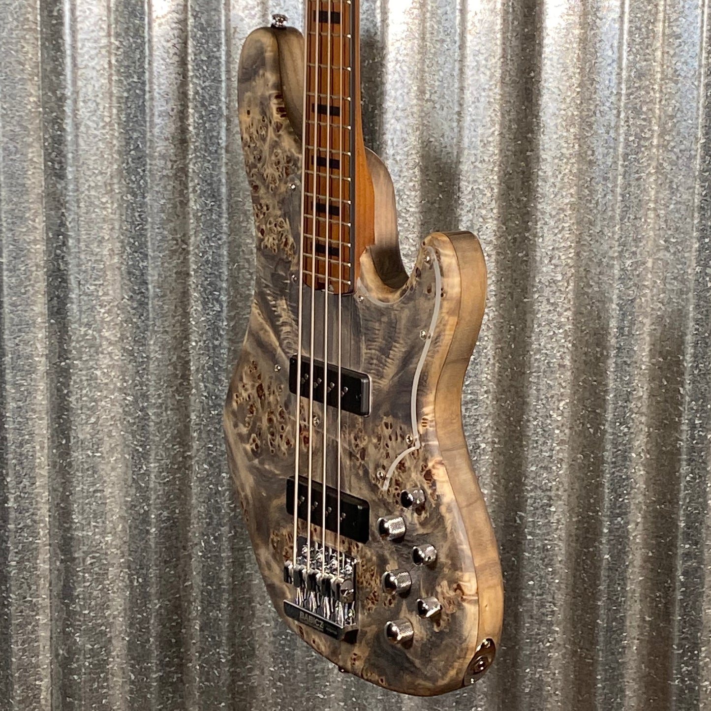 Cort GB Modern 4 String Bass Open Pore Charcoal Gray Burl GBMODERN4OPCG & Bag #4920