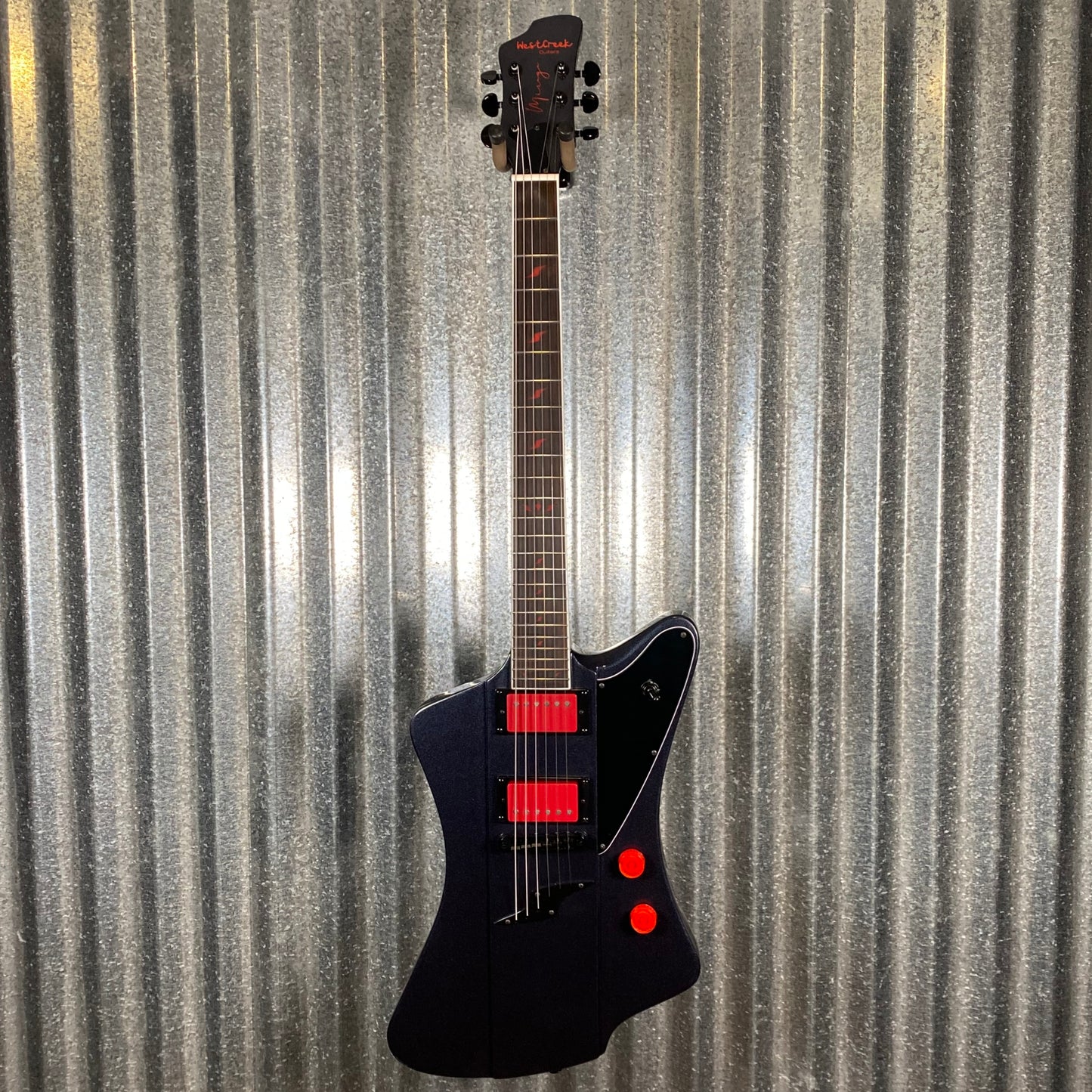 Westcreek Guitars Mirage T Bird Style Dual Humbucker Guitar Black #0132 Used