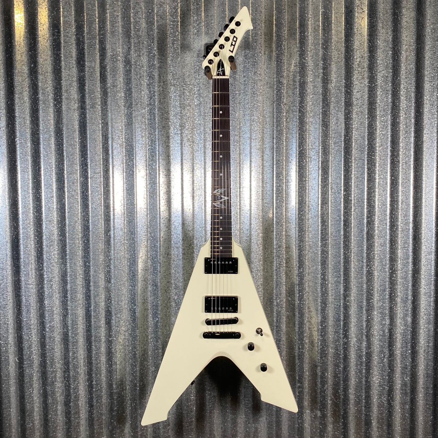 ESP LTD Vulture James Hetfield Olympic White EMG Guitar & Case #1498 Used