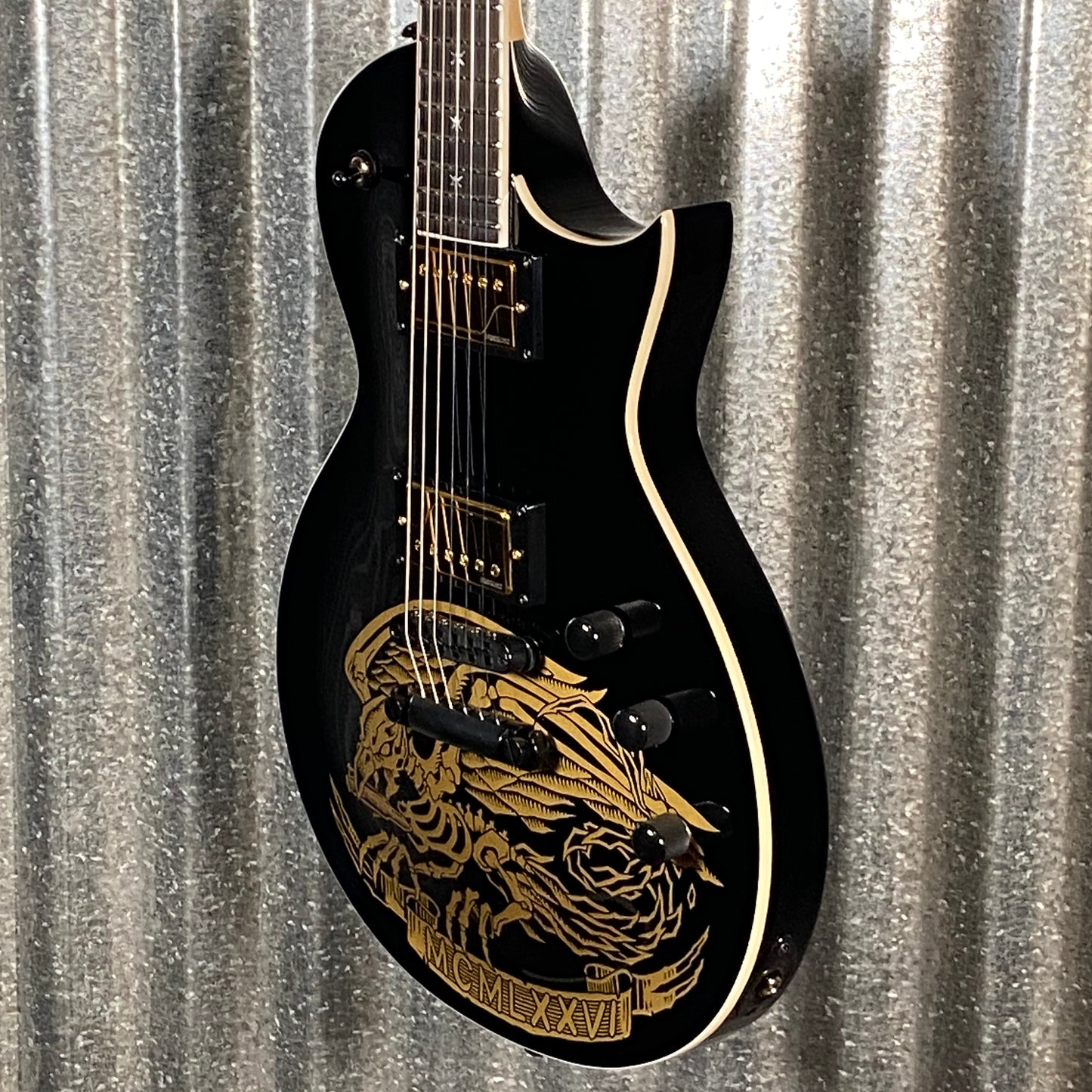 ESP LTD Will Adler Warbird Black & Gold Guitar & Case LWAWARBIRDBLKG #1513 Used