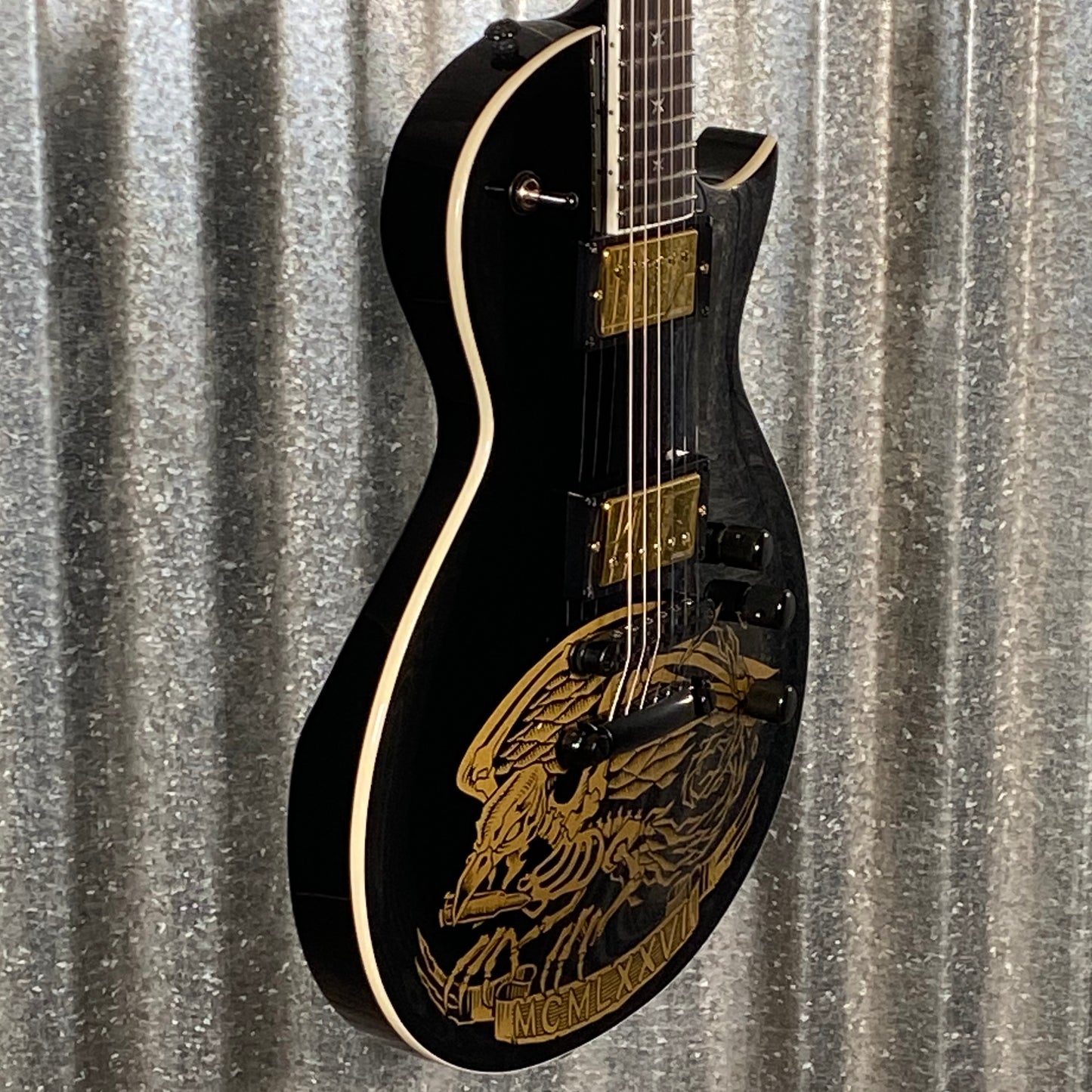 ESP LTD Will Adler Warbird Black & Gold Guitar & Case LWAWARBIRDBLKG #1513 Used