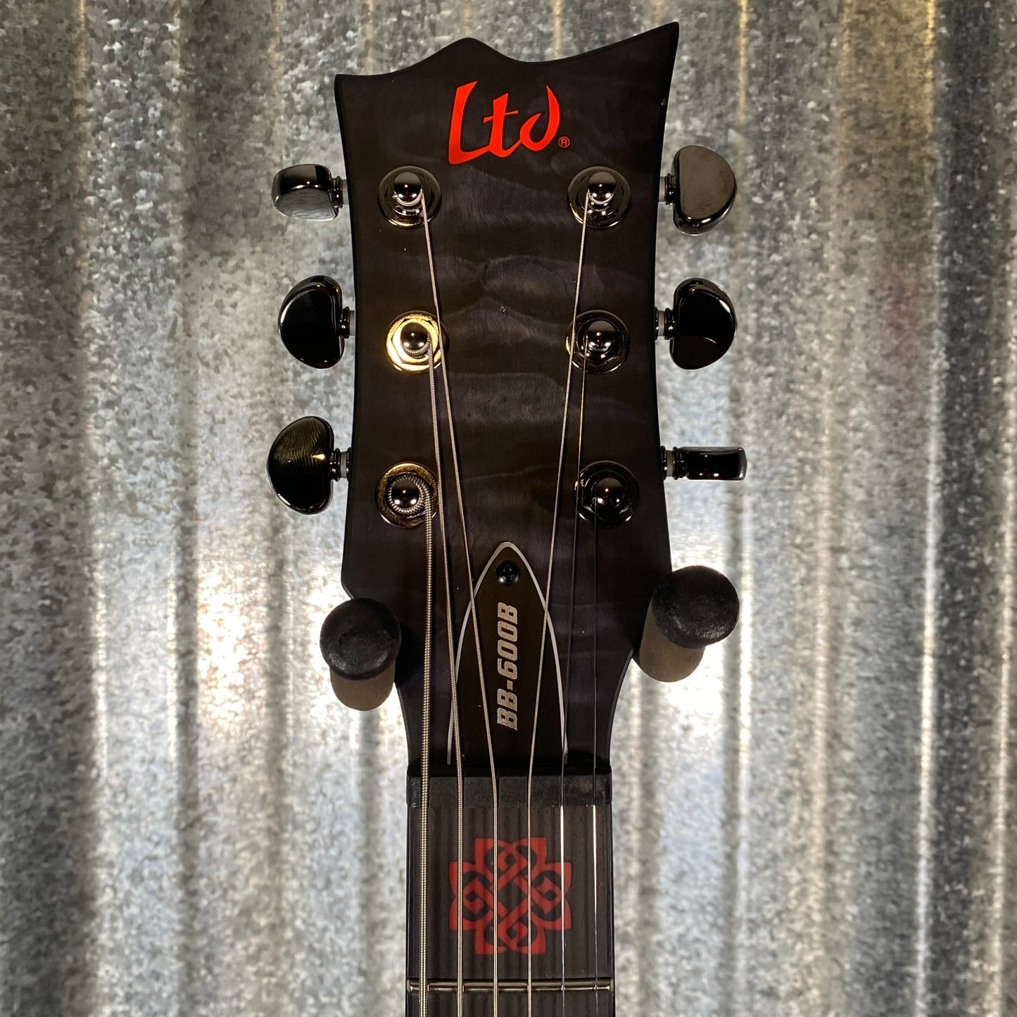 ESP LTD BB-600B Ben Burnley Baritone Quilt Top See Through Black Satin Guitar & Case #0403 Used