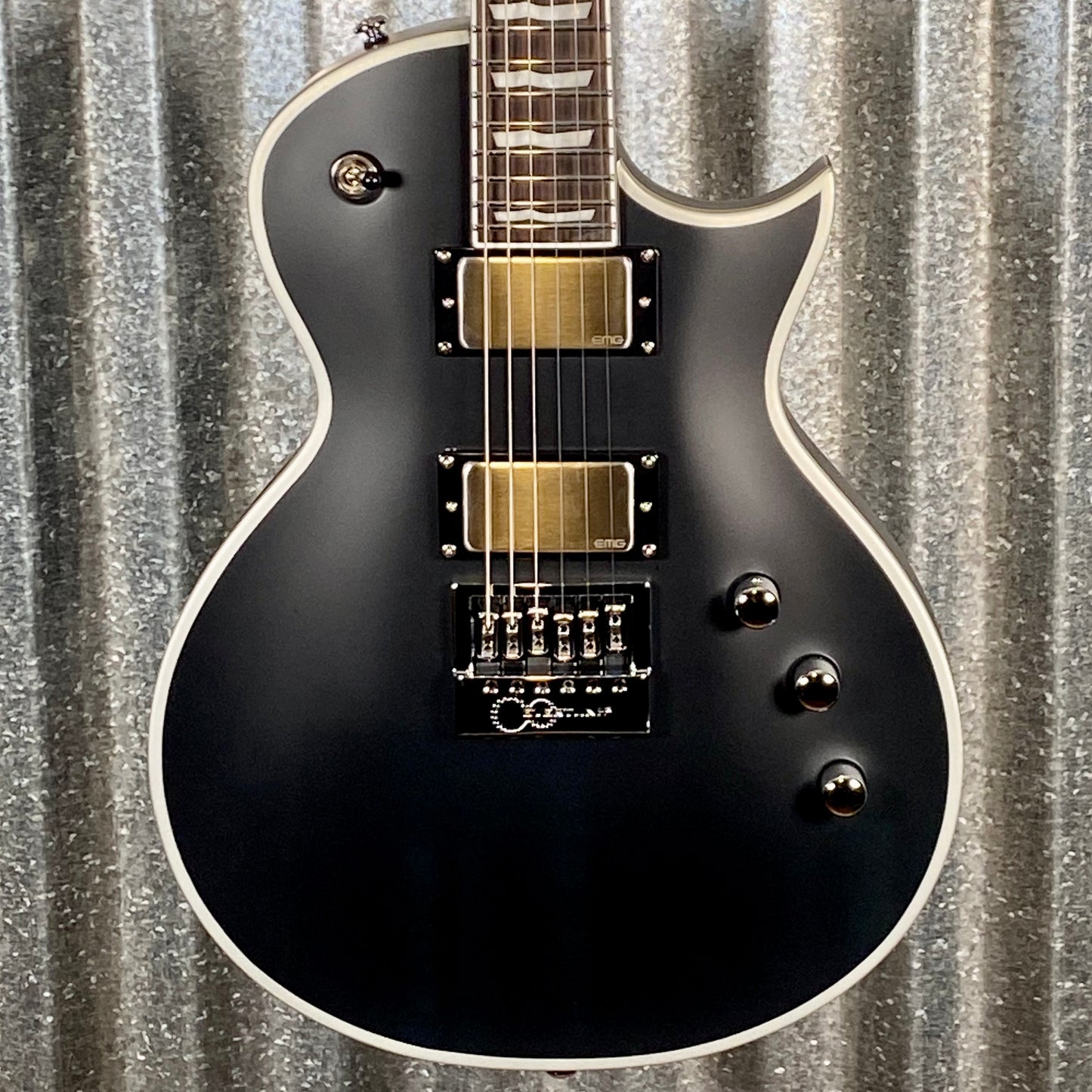 ESP LTD EC-1000 Evertune Bold Binding Black Satin Guitar LEC1000ETBBBLKS #0088 Used