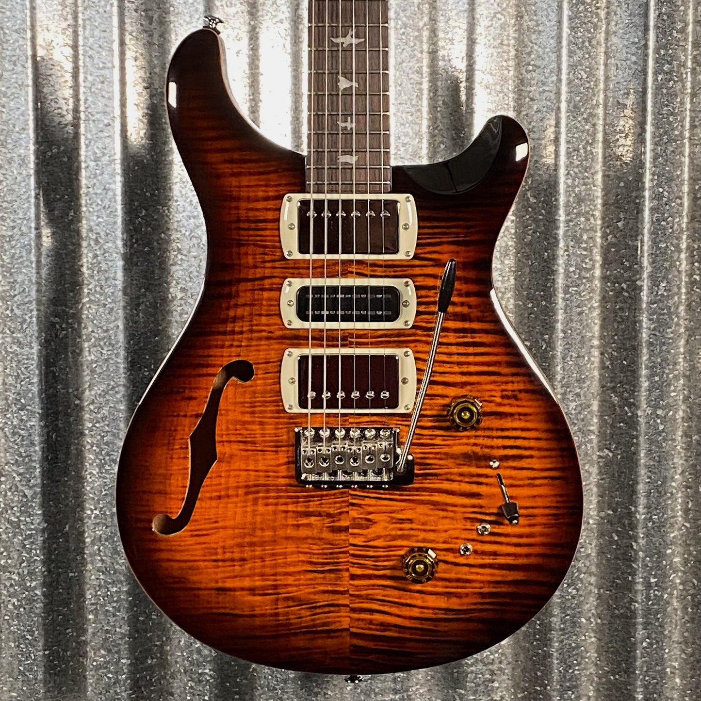 PRS Paul Reed Smith SE Special Semi Hollow Orange Tiger Smokeburst Guitar & Bag #2344 Used
