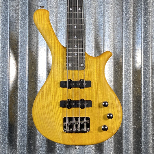 Glarry GW101 Short Scale 4 String Bass Yellow Satin & Bag #1111 Used