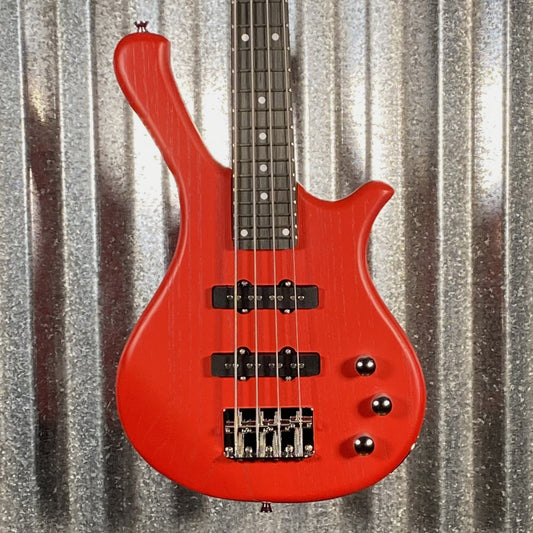 Glarry GW101 Short Scale 4 String Bass Red & Bag #3333 Used