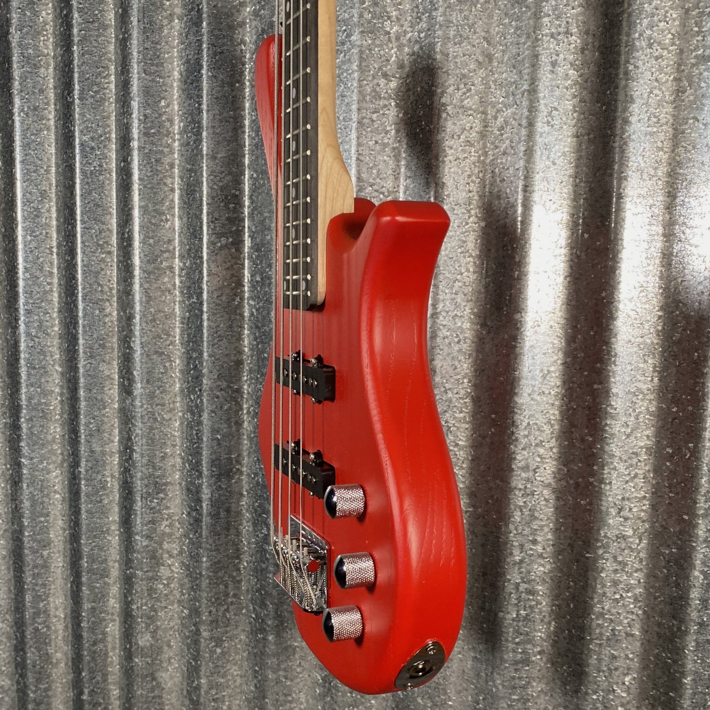 Glarry GW101 Short Scale 4 String Bass Red & Bag #3333 Used