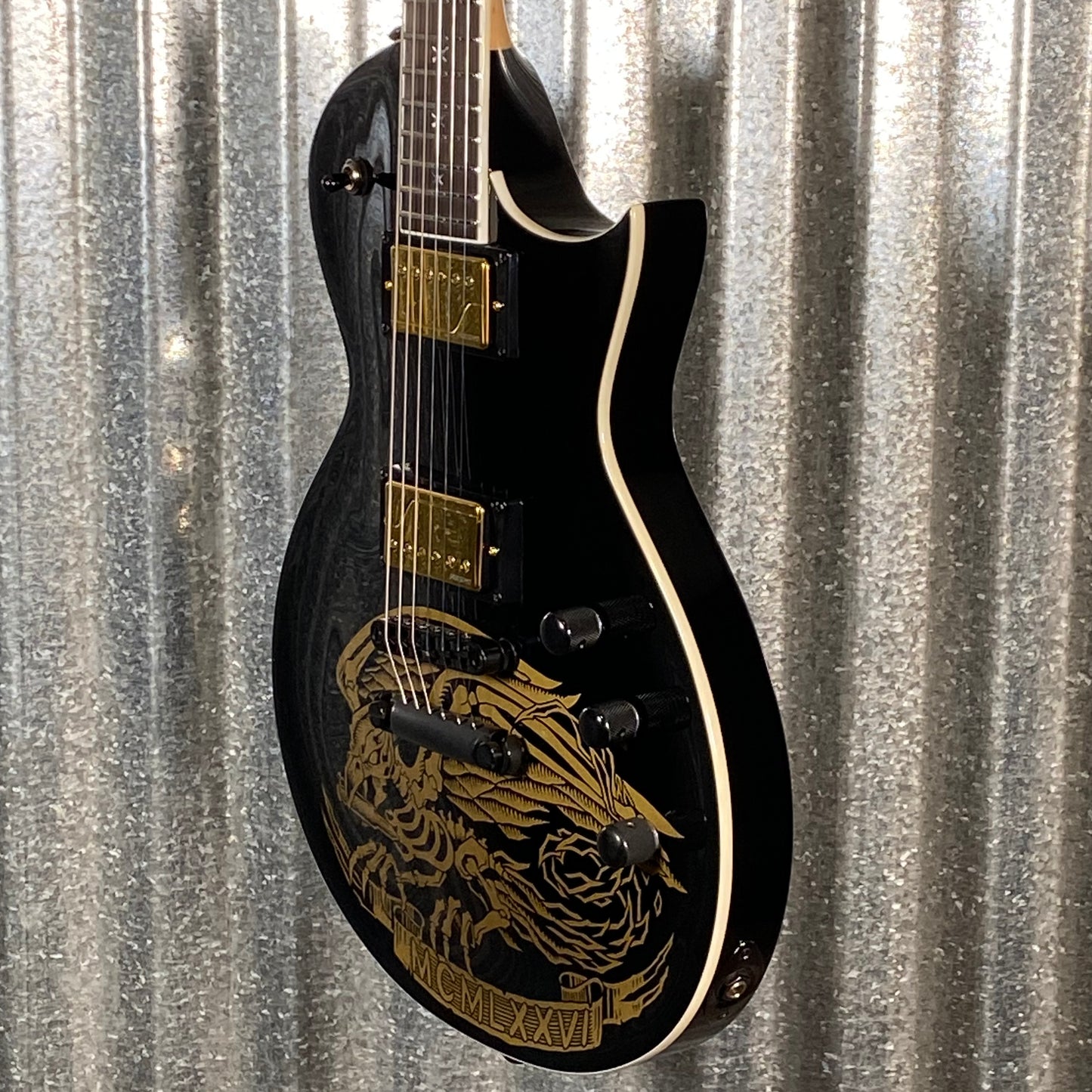 ESP LTD Will Adler Warbird Black & Gold Guitar & Case LWAWARBIRDBLKG #1669 Used