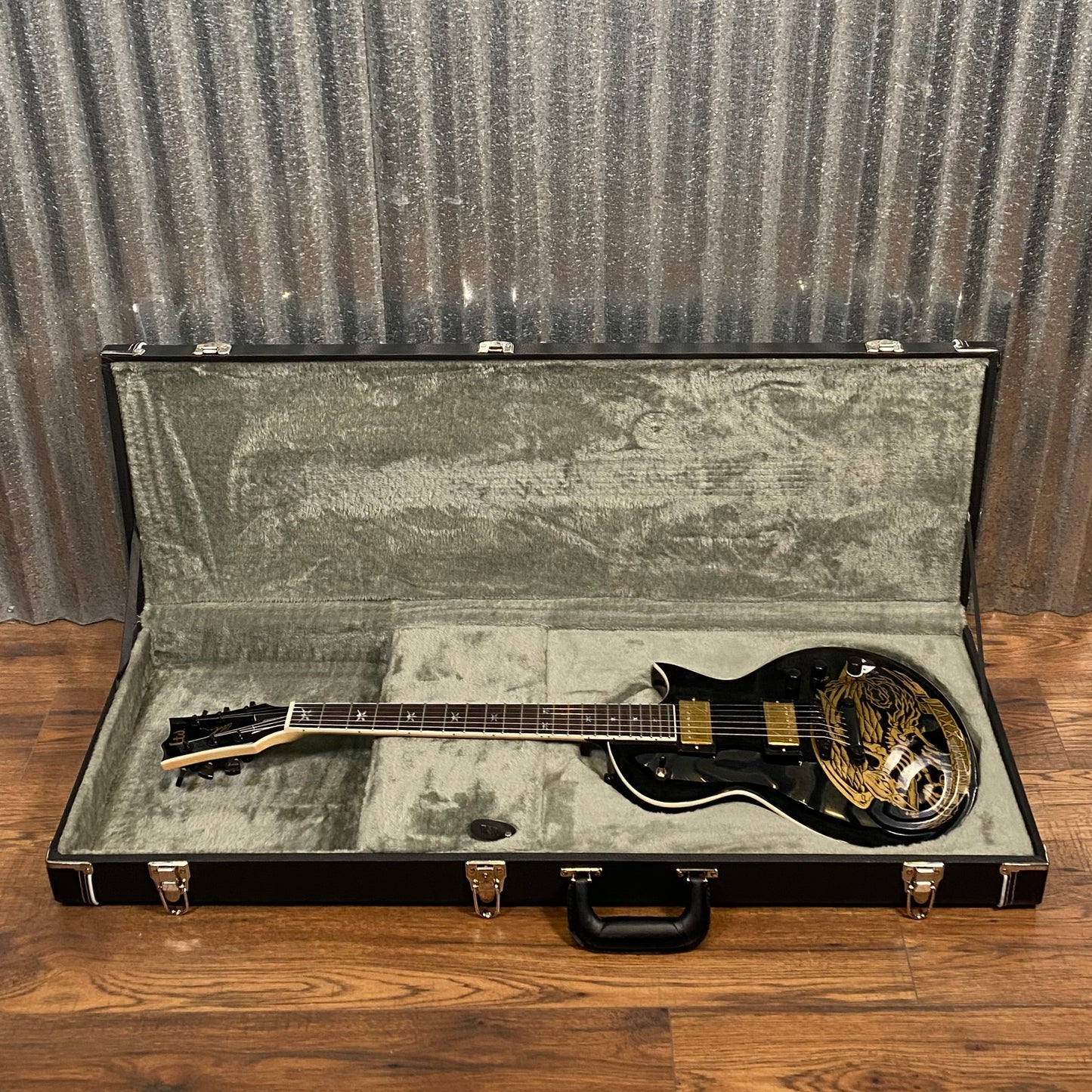ESP LTD Will Adler Warbird Black & Gold Guitar & Case LWAWARBIRDBLKG #1669 Used