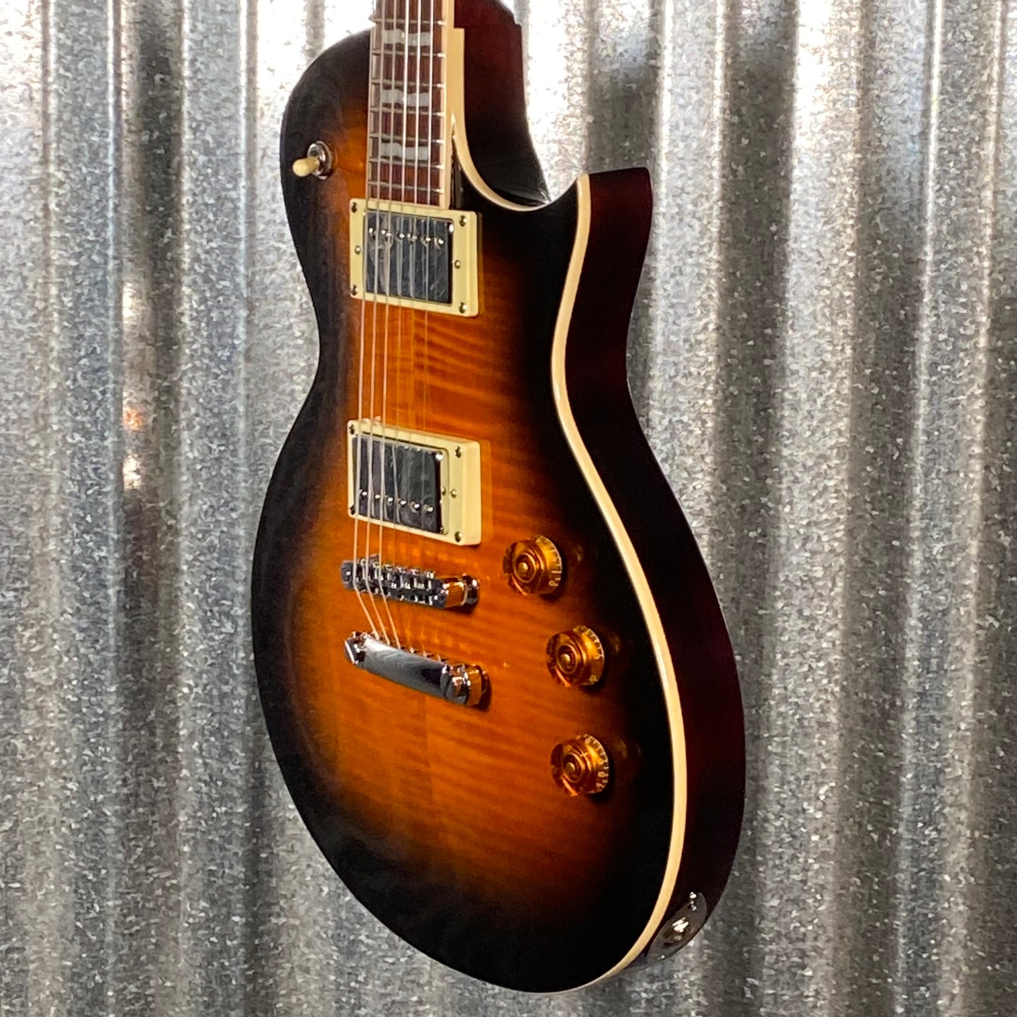 ESP LTD EC-256 Flame Dark Brown Sunburst Guitar LEC256FMDBSB #0402 Used