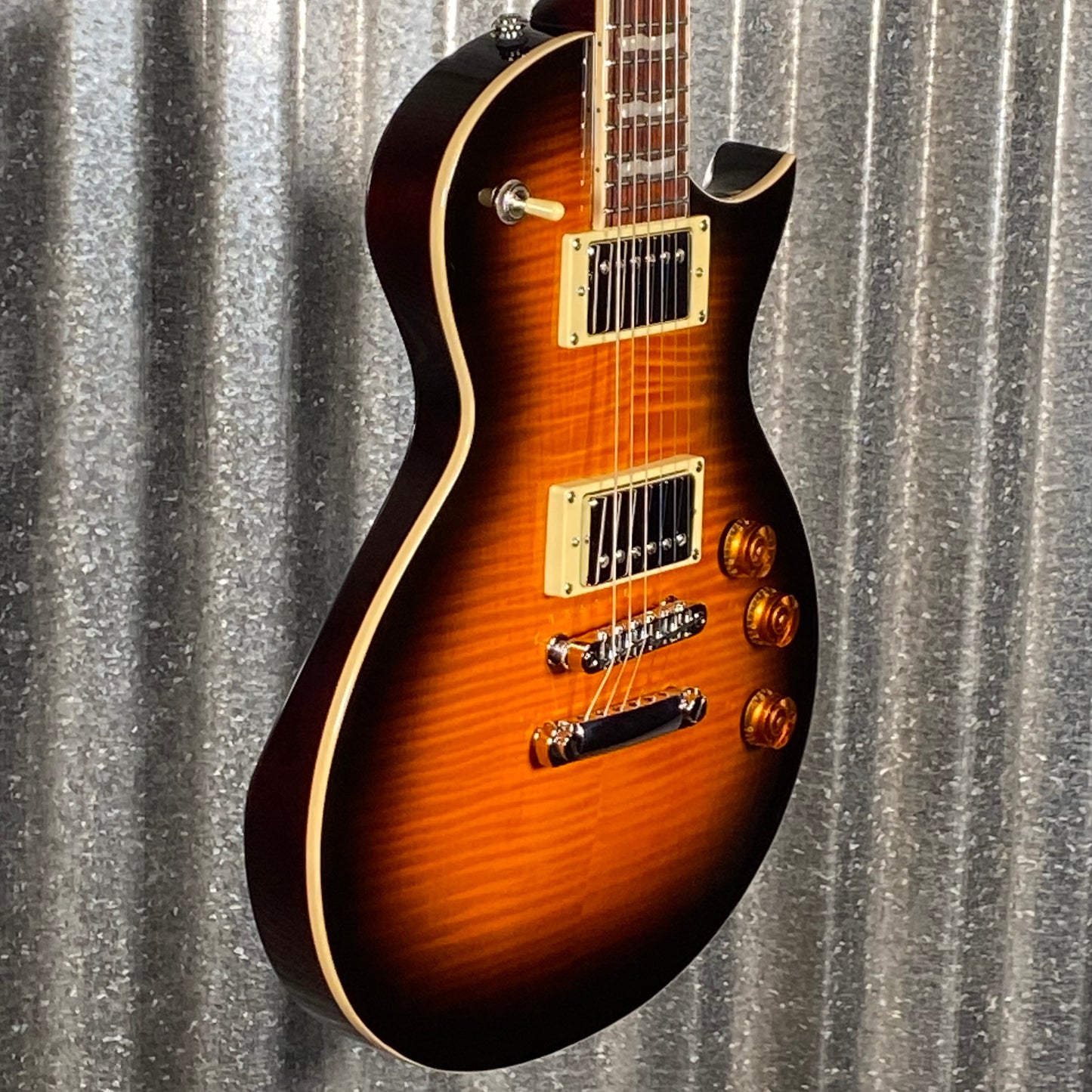 ESP LTD EC-256 Flame Dark Brown Sunburst Guitar LEC256FMDBSB #0402 Used