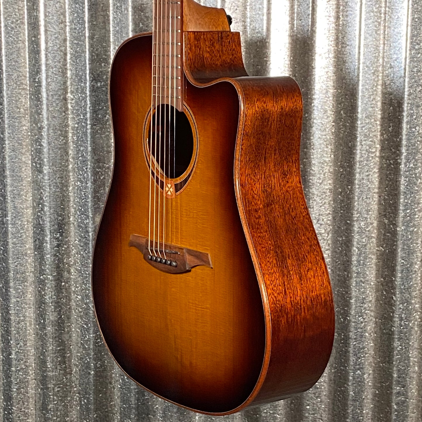 LAG Guitars T118DCE-BRS Brown Shadow Dreadnought Cutaway Acoustic Electric Guitar #0123