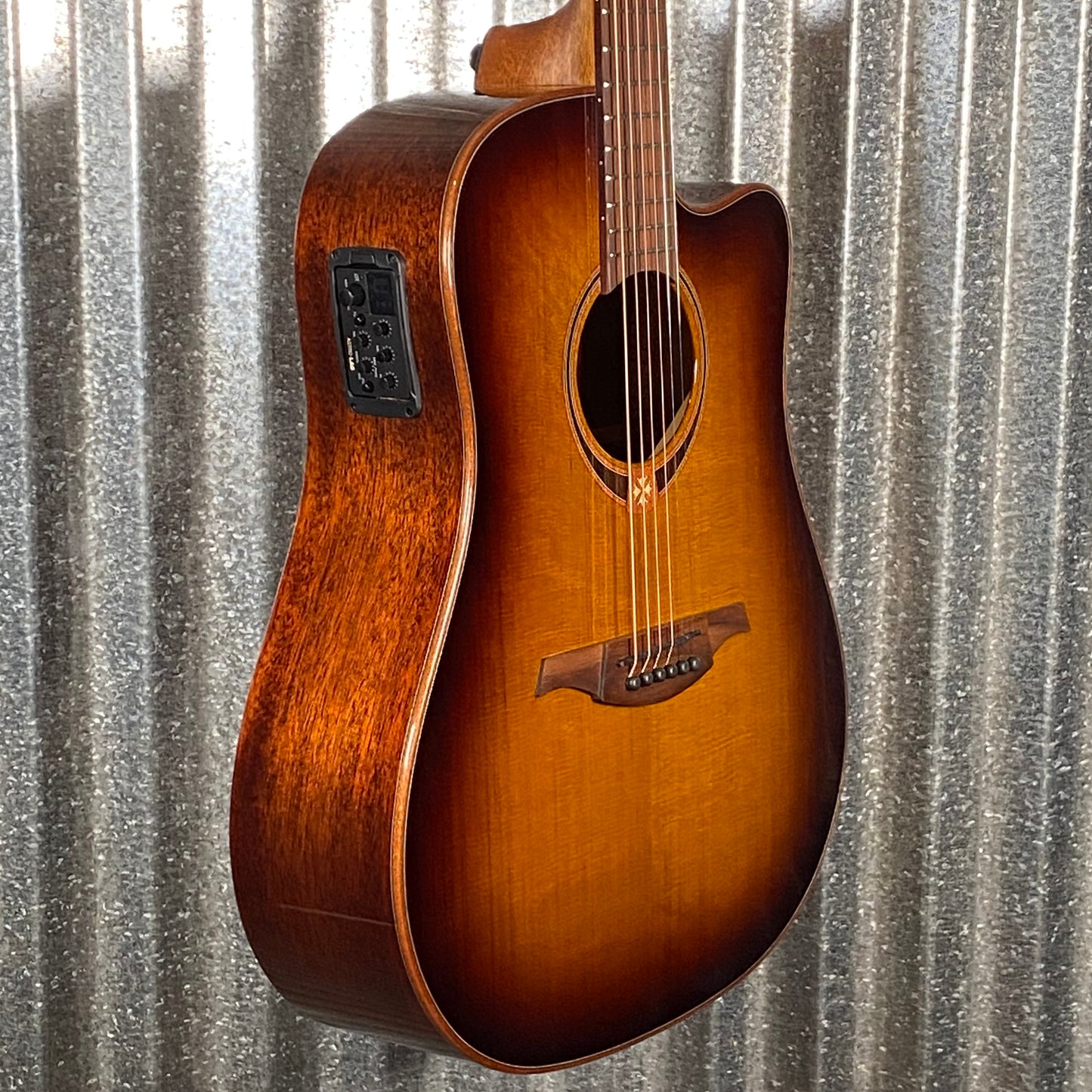 LAG Guitars T118DCE-BRS Brown Shadow Dreadnought Cutaway Acoustic Electric Guitar #0123