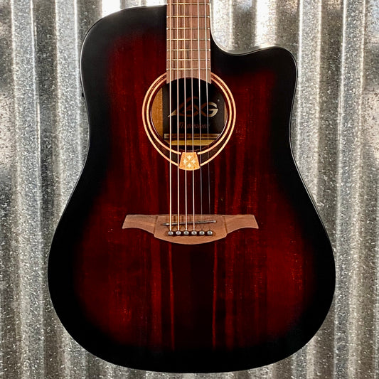 LAG Guitars T70DCE-B&B Black Brown Dreadnought Cutaway Acoustic Electric Guitar #9397