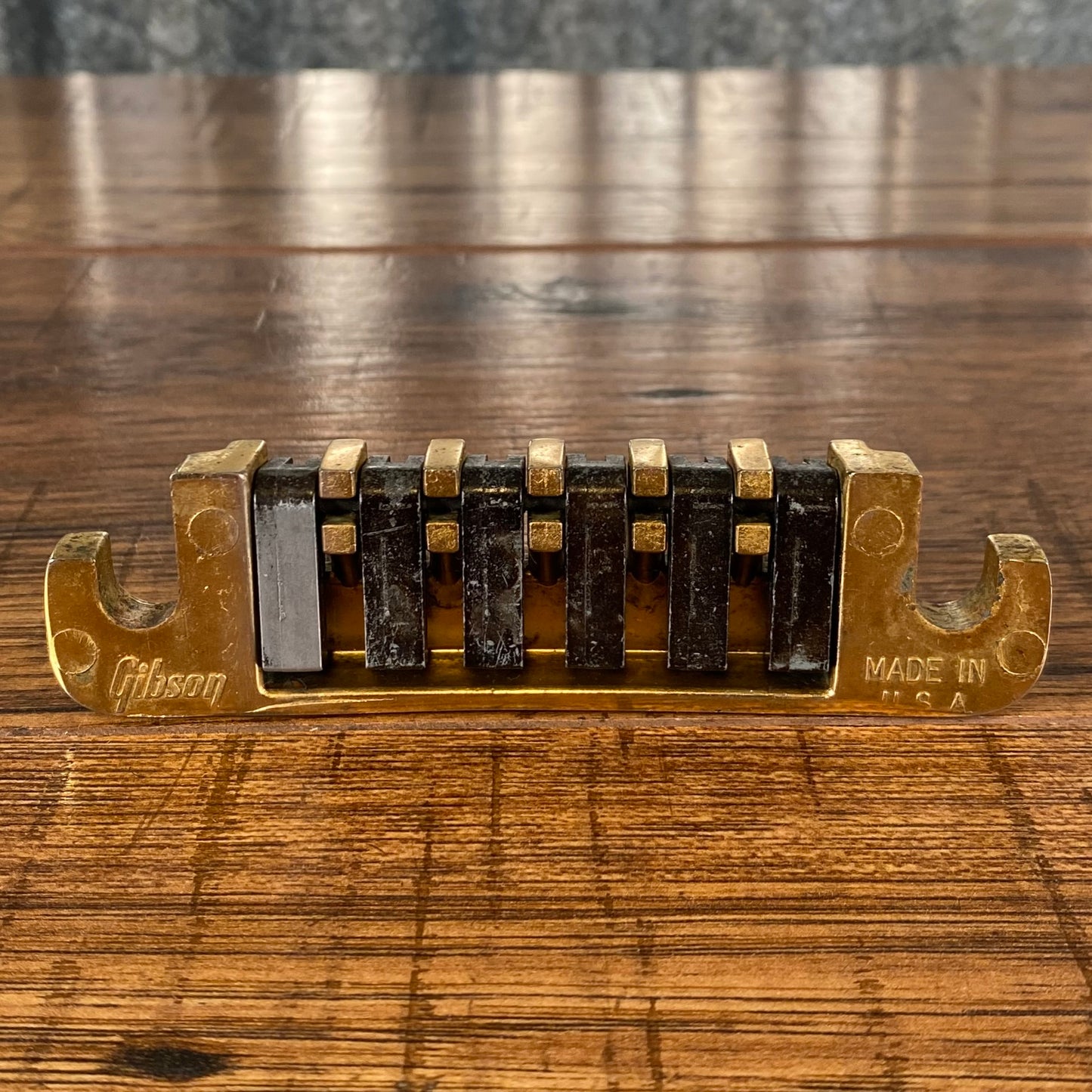 Gibson USA TP-6 Fine Tuning Guitar Stopbar Tailpiece Direct Replacement Gold Used