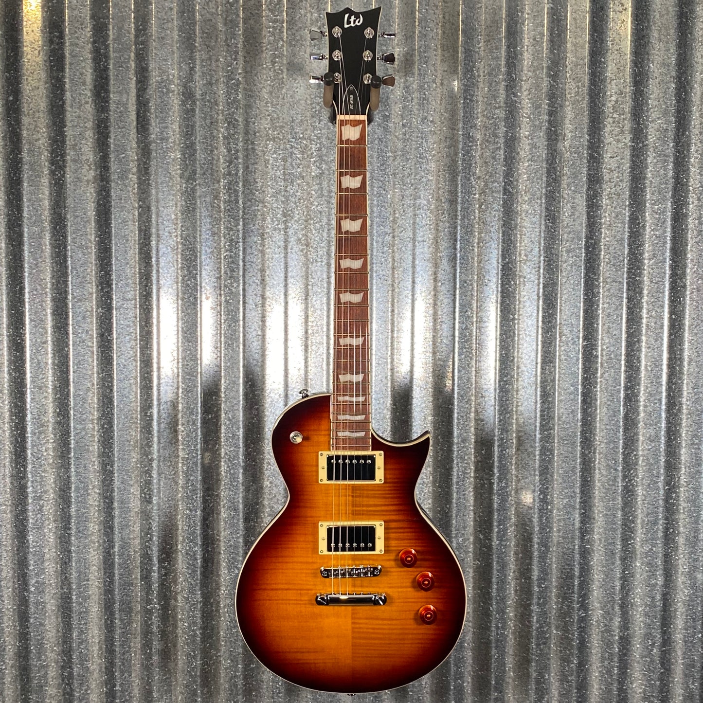 ESP LTD EC-256 Flame Dark Brown Sunburst Guitar LEC256FMDBSB #3560 Used