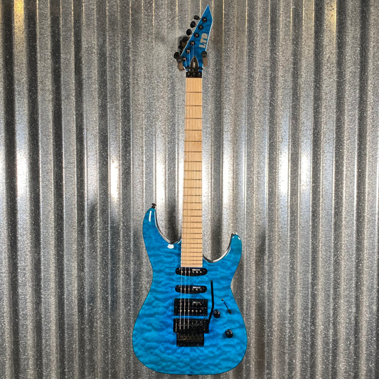 ESP LTD MH-203QM See Thru Blue Quilt Top Guitar MH203QMSTB #2554 Used