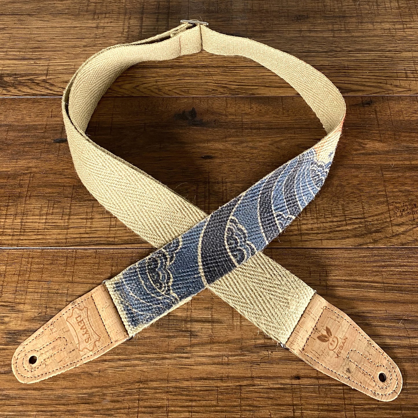 Levy's MH8P-001 2" Hemp Guitar Bass Strap Cream Island Waves