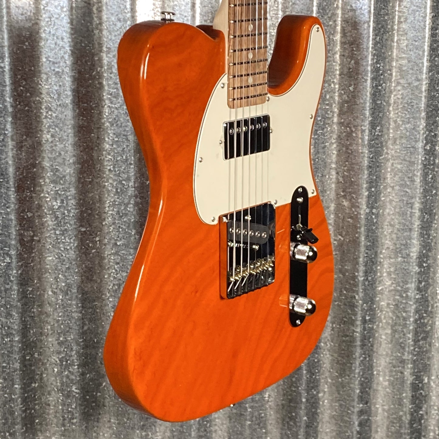 G&L USA Fullerton Deluxe ASAT Classic Bluesboy Clear Orange Guitar & Bag #8195