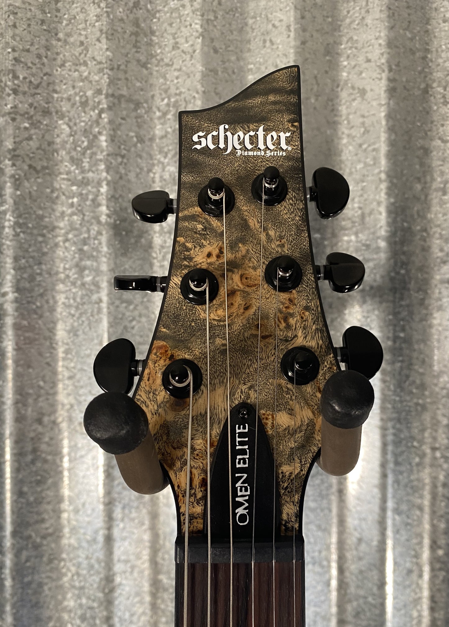 Schecter Omen Elite 6 Charcoal Burl Top Guitar #0948