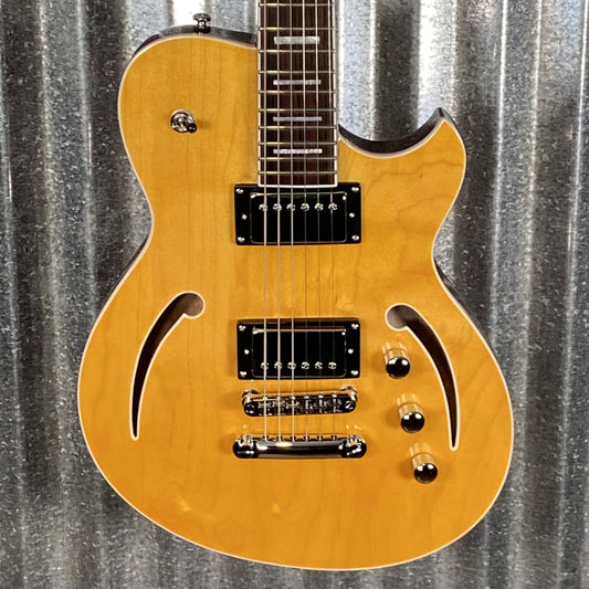 Reverend Limited Edition Roundhouse Semi Hollow Body Archtop Vintage Clear Natural Guitar & Case Blem #12