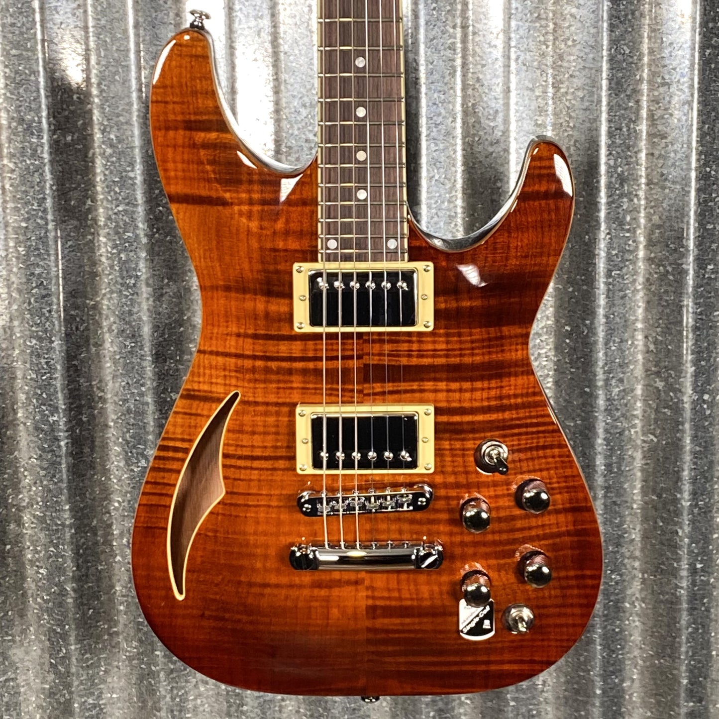 Schecter C1 E/A Classic Piezo Cat's Eye Flame Guitar #0383