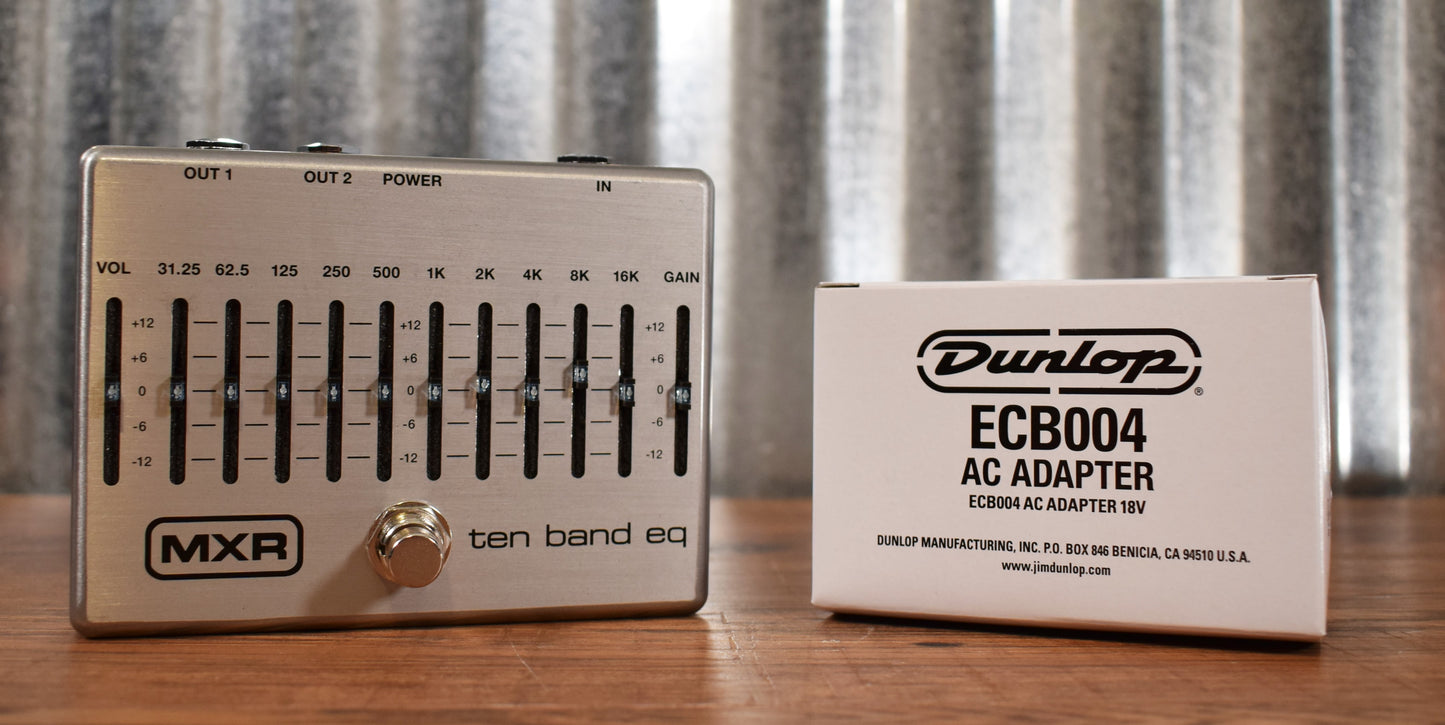 Dunlop MXR M108S 10 Band Graphic Equalizer & Power Supply Guitar EQ Effect Pedal