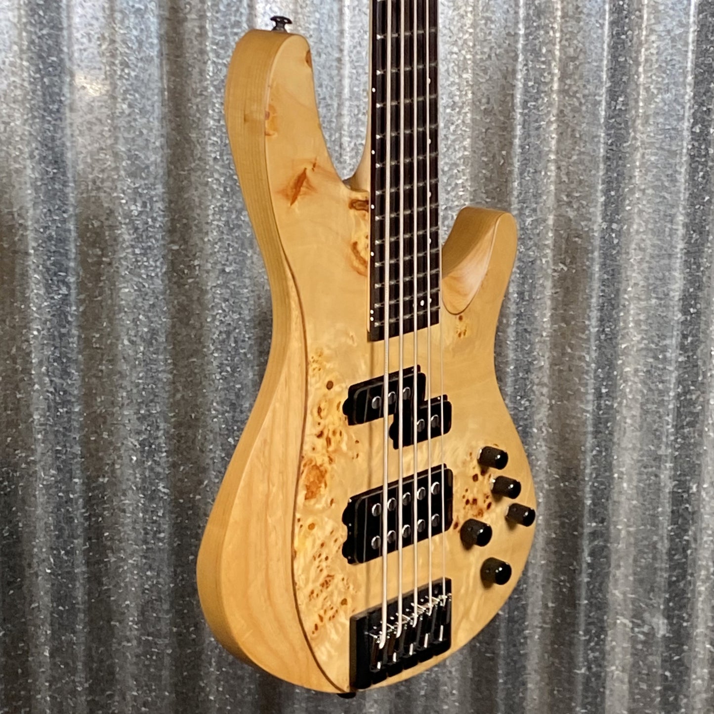 Schecter Reaper 5 String Bass Poplar Burl Top Natural Satin #1783