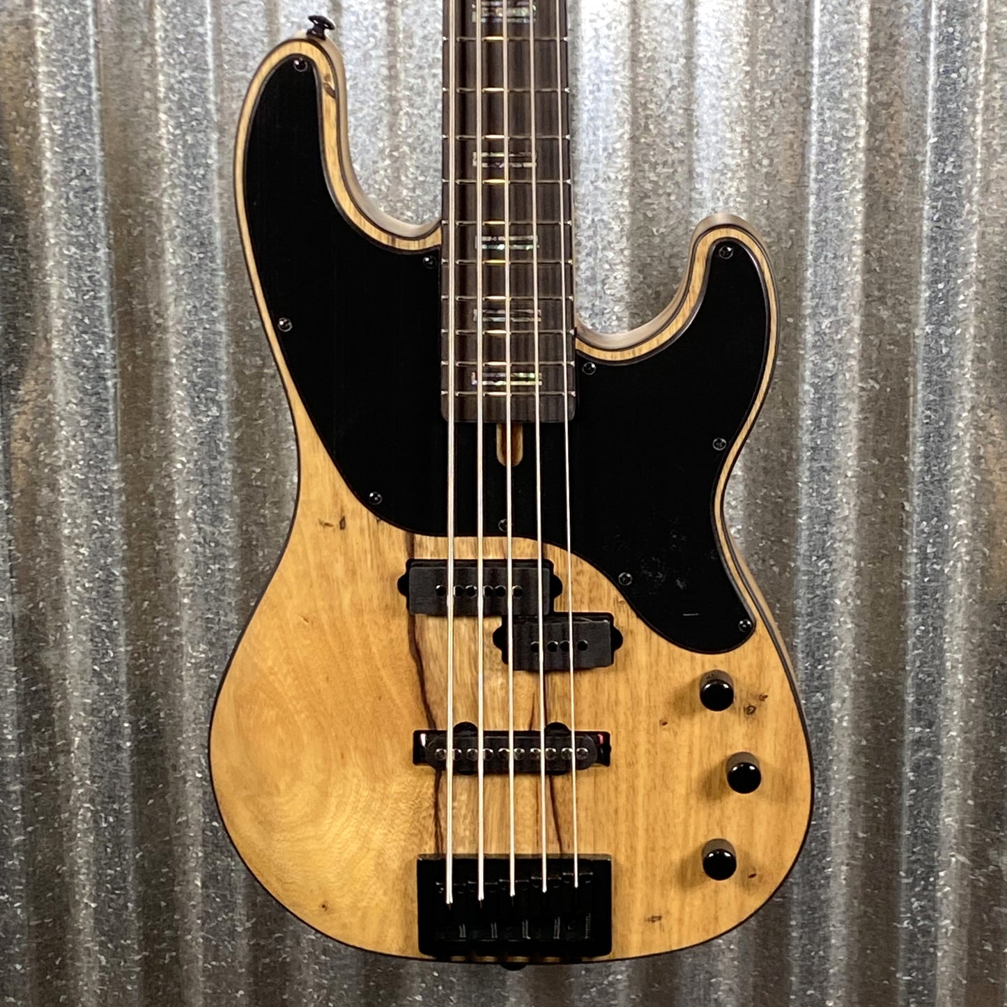 Schecter Model-T 5 Exotic 5 String Bass Natural Satin Black Limba #1199