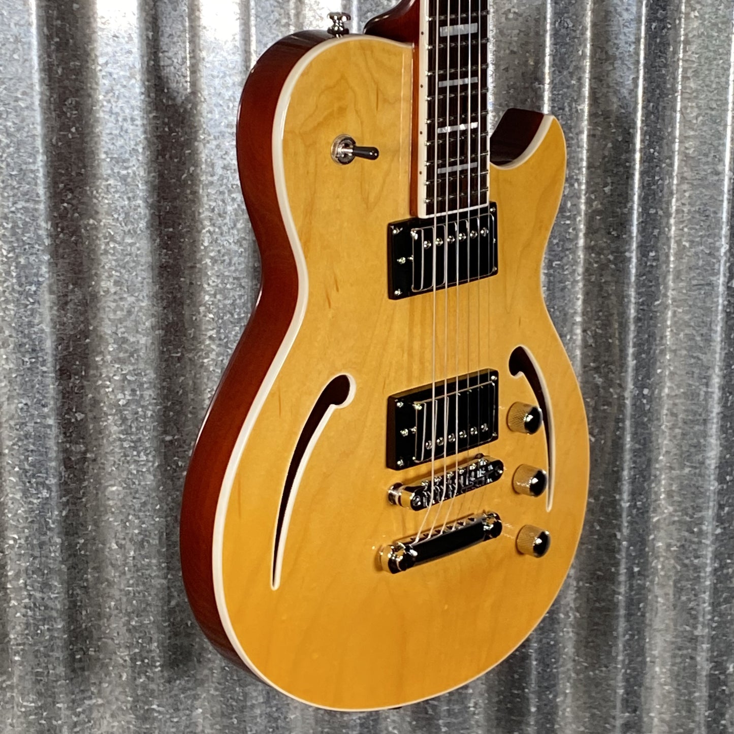 Reverend Limited Edition Roundhouse Semi Hollow Body Archtop Vintage Clear Natural Guitar Blem #11