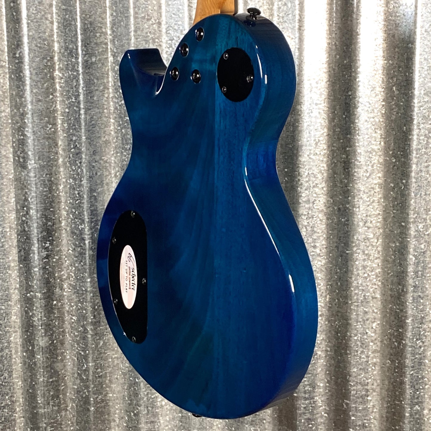 Schecter Solo-II Standard Ocean Blue Burst Burl Guitar #0502 Blem