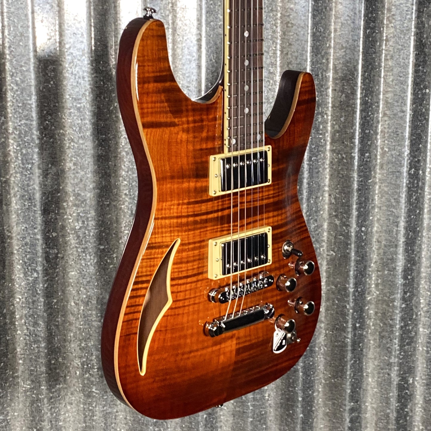 Schecter C1 E/A Classic Piezo Cat's Eye Flame Guitar #0383