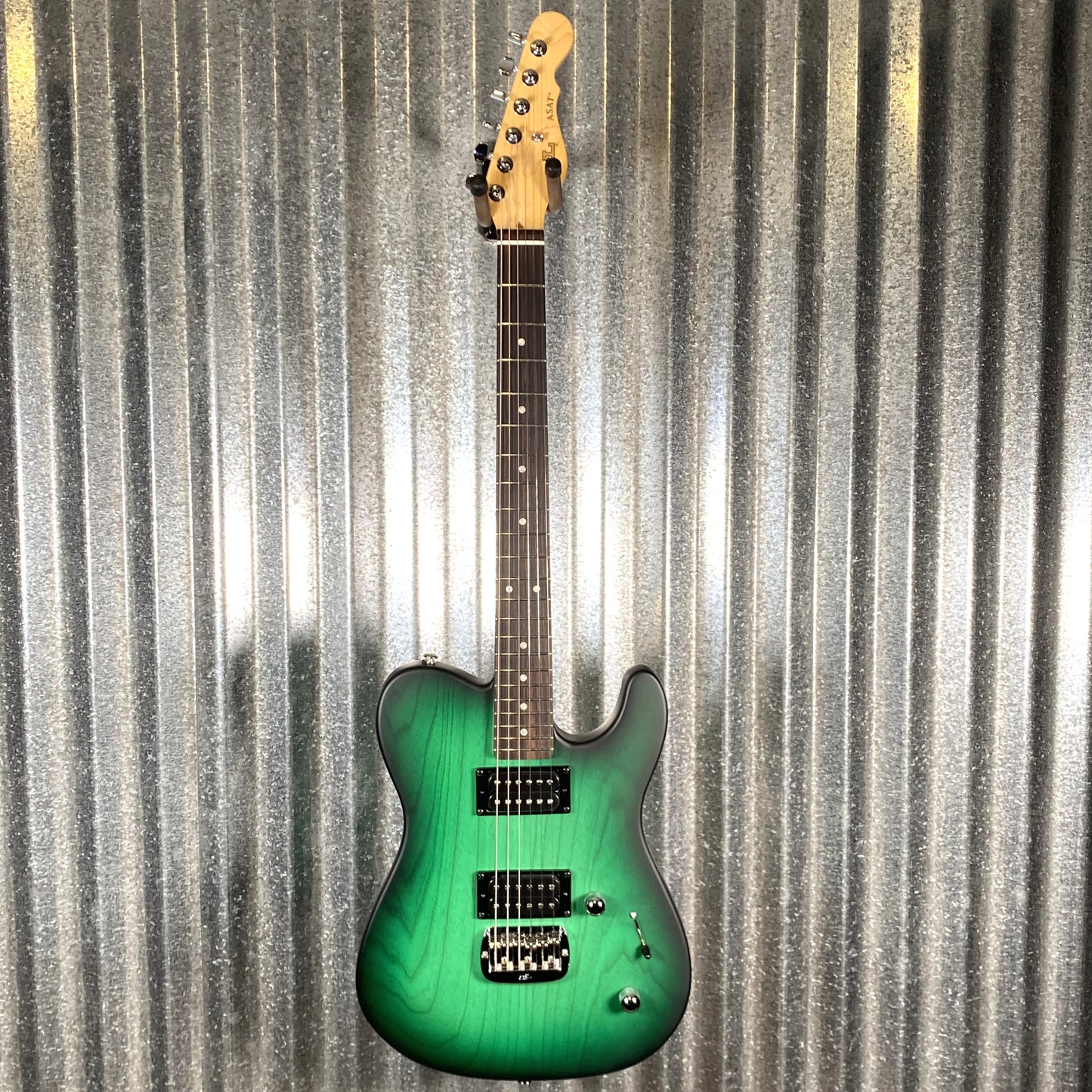 G&L USA ASAT HH RMC Green Burst Frost Top Guitar & Bag #7015
