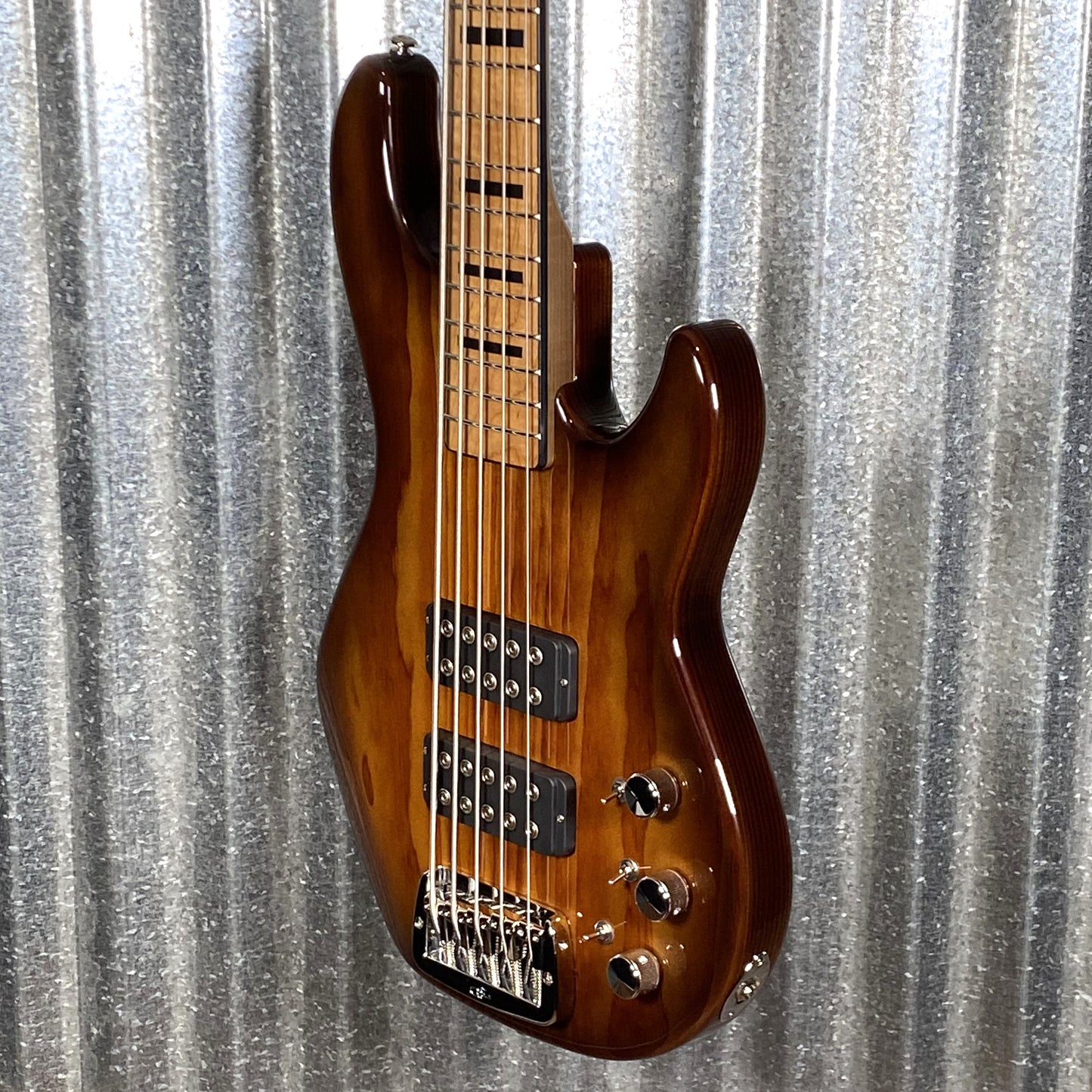 G&L USA Custom Shop L-2500 5 String Bass Smoked Caramel Roasted Pine & Bag #4018