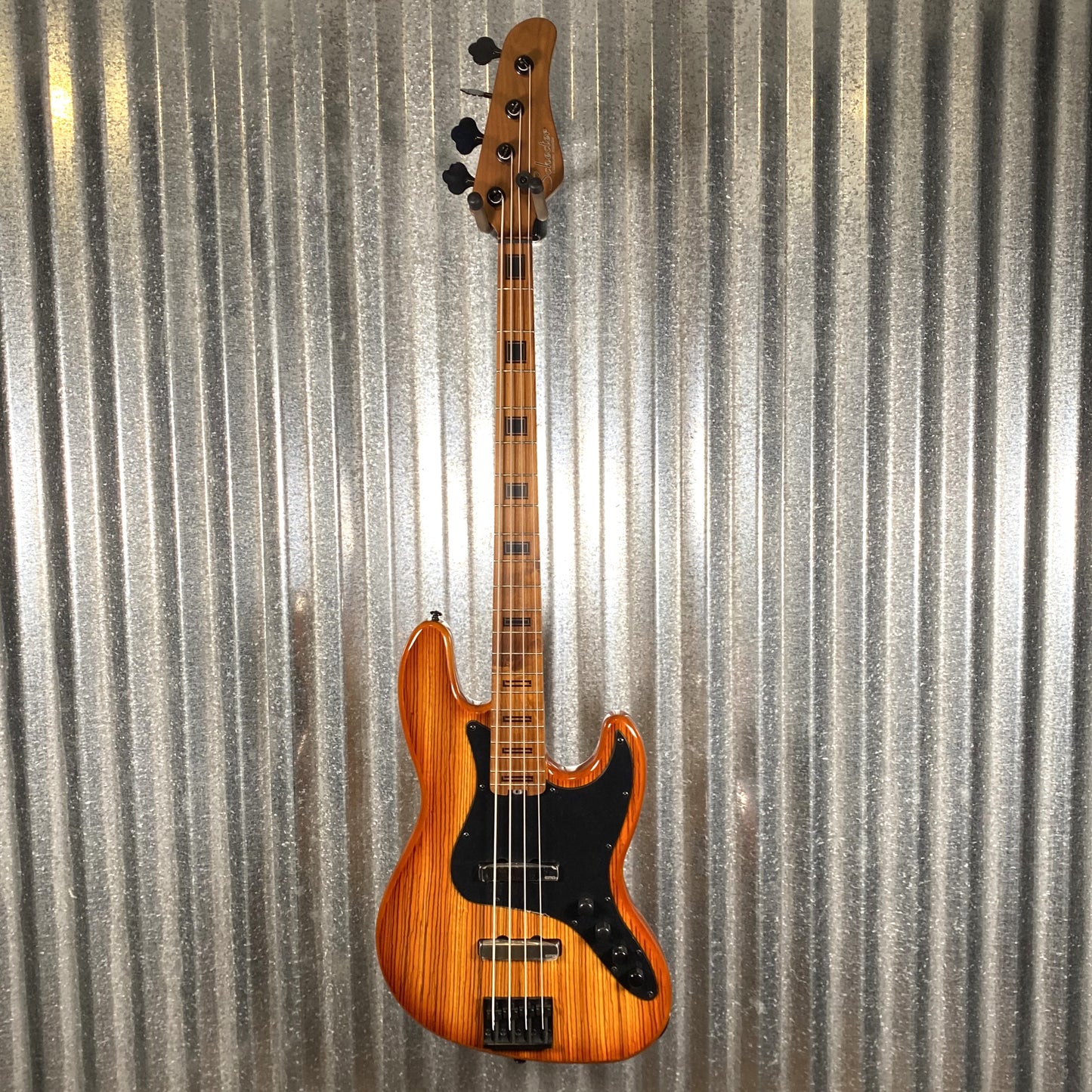 Schecter J-4 Exotic Zebrawood Faded Vintage Sunburst 4 String Jazz Bass #0311