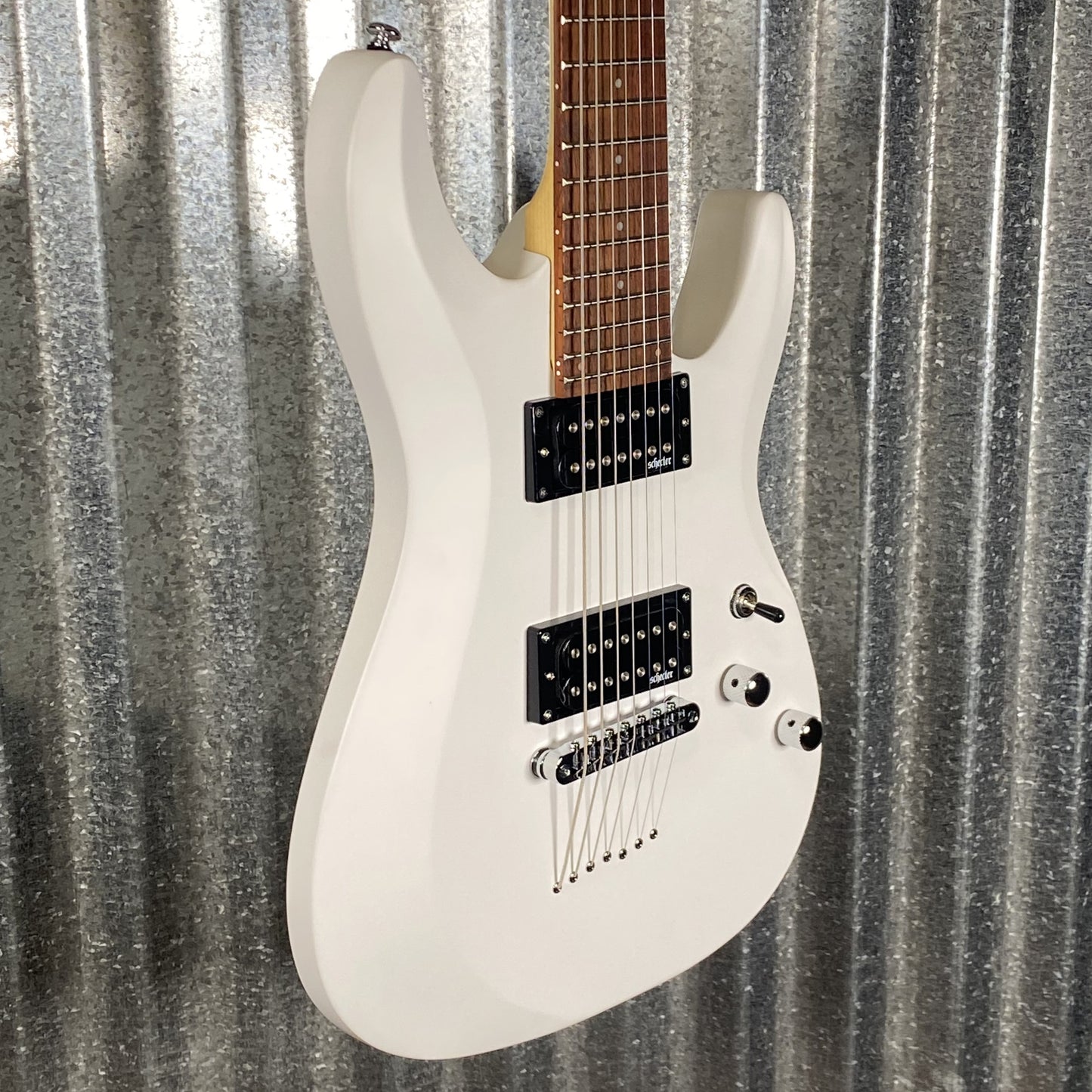 Schecter C-7 Deluxe 7 String Satin White Guitar #3174