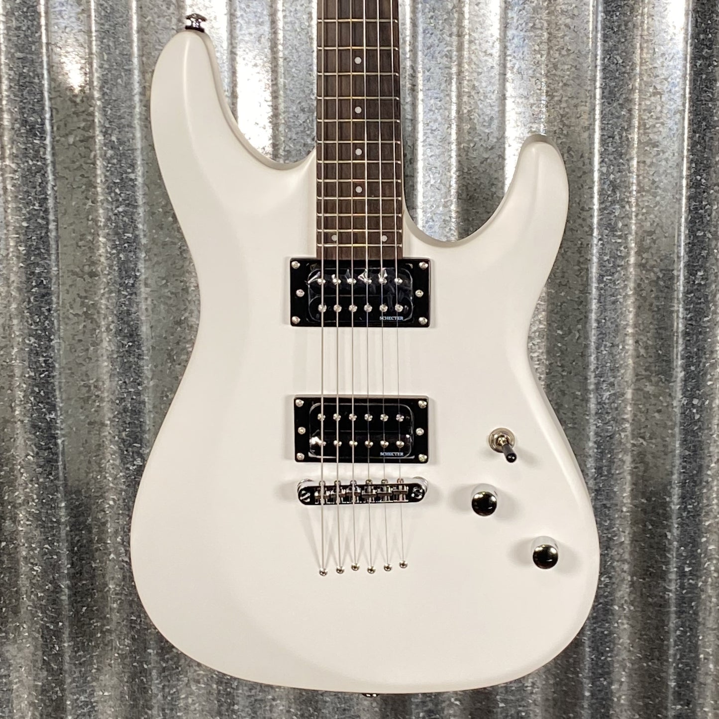 Schecter C-6 Deluxe Satin White Guitar #0050