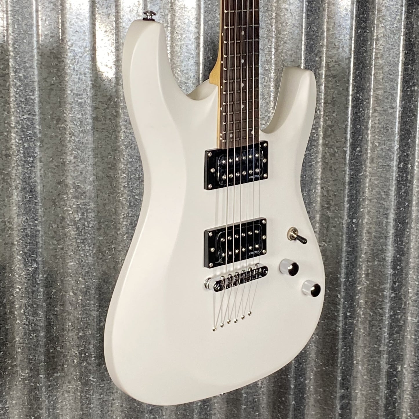 Schecter C-6 Deluxe Satin White Guitar #0050
