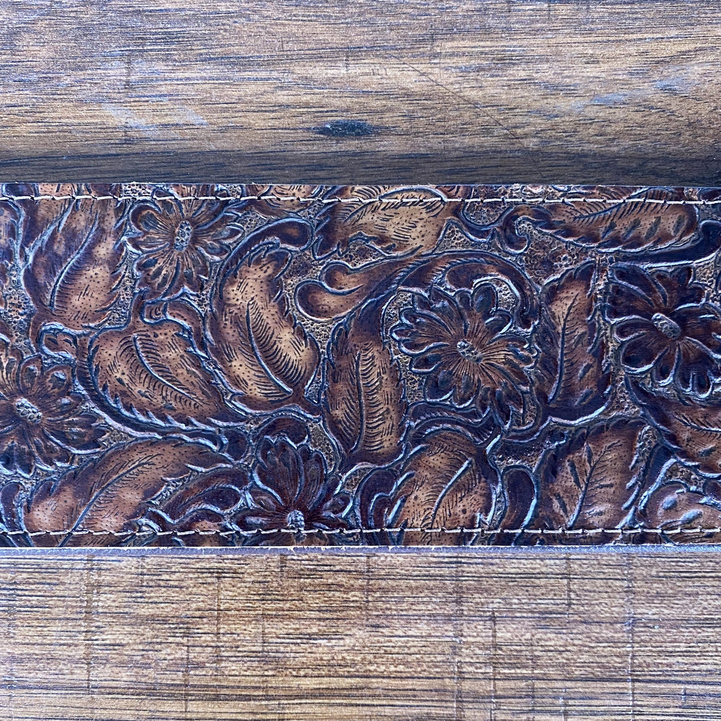 Levy's M4WP-006 3" Embossed Leather Guitar Bass Strap Dark Brown